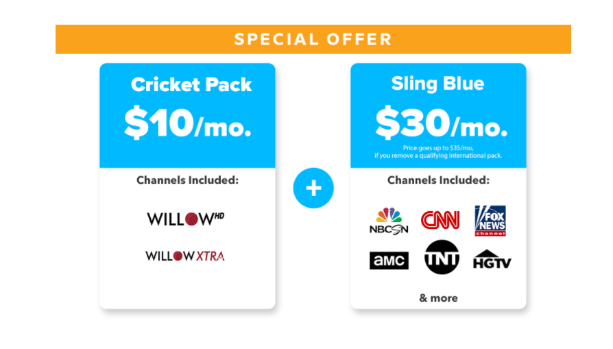 Stream Live Cricket on Willow TV With SLING