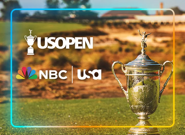 Promotional art for the 2024 U.S. Open on NBC and USA