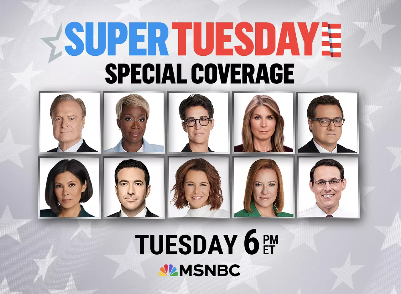 Art for Super Tuesday coverage on NBC