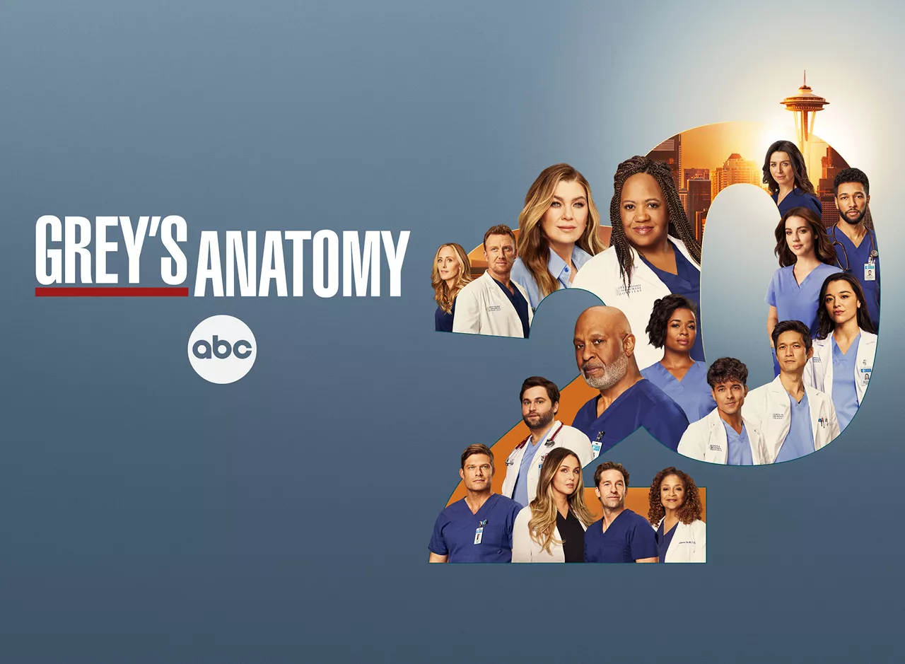 Key art featuring characters from season 20 of 'Grey's Anatomy'