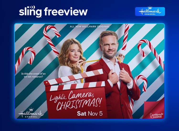 Promotional art for Sling Freeview Weekend with Hallmark movie key art