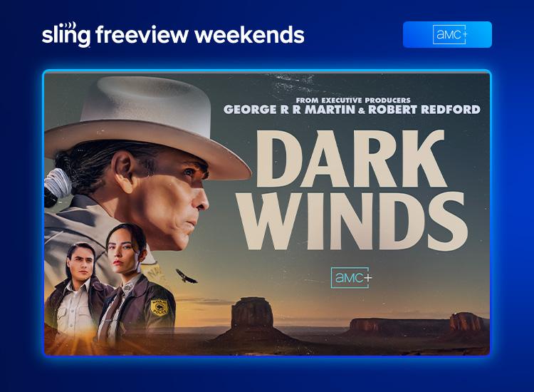 Promotional art for Sling Freeview Weekend with AMC+ key art