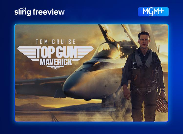 MGM+ Free preview art featuring 'Top Gun: Maverick'