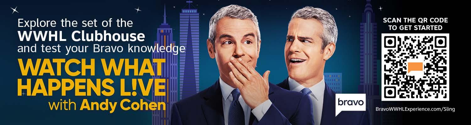 Promotional art for the 'Watch What Happens Live With Andy Cohen' AR experience