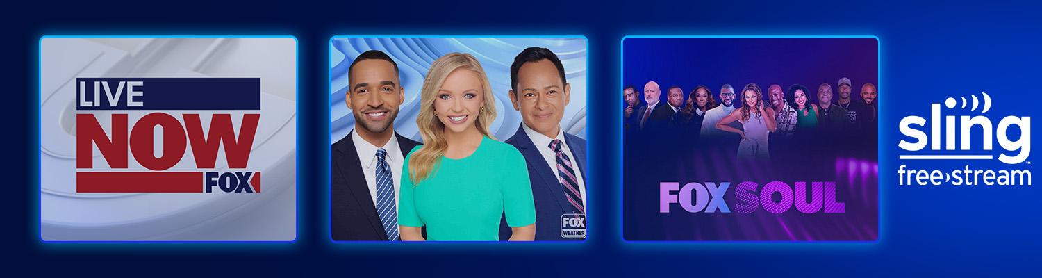 Promotional art for the FOX news channels on Sling Freestream