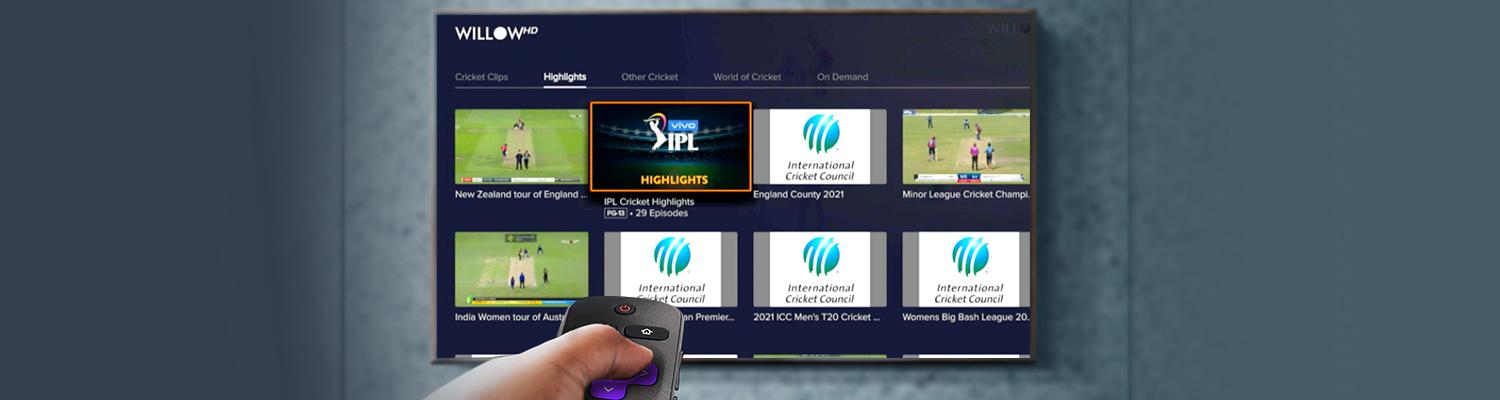 A picture of Sling's international guide on a TV