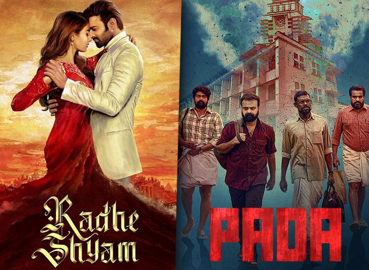 Promotional artwork for "Radhe Shyam" and "Pada" - two shows available on Sling's Simply South package