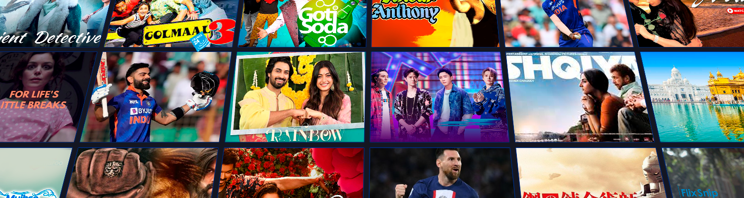 A collage of images of international shows you can watch with Sling Freestream.