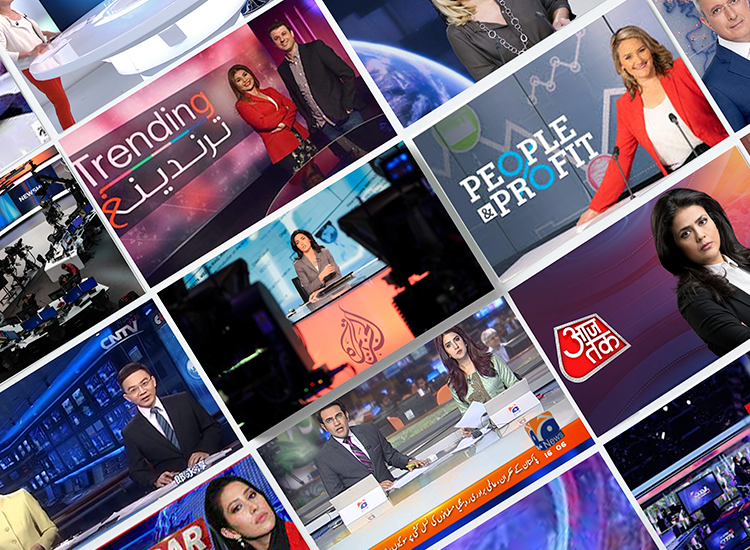 A collage of the news programs you can watch on Sling Freestream.