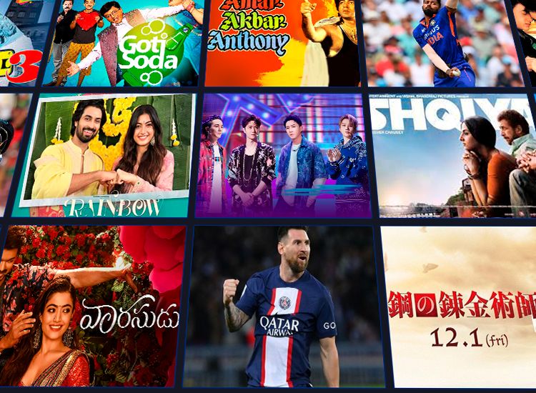 A collage of images of international shows you can watch with Sling Freestream.