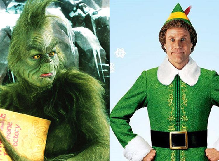 Images from Dr. Seuss' How the Grinch Stole Christmas and Elf