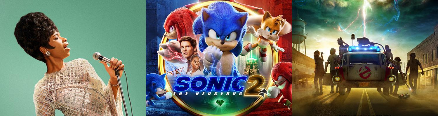 Images from 'Respect', 'Sonic the Hedgehog 2' and 'Ghostbusters: Afterlife'