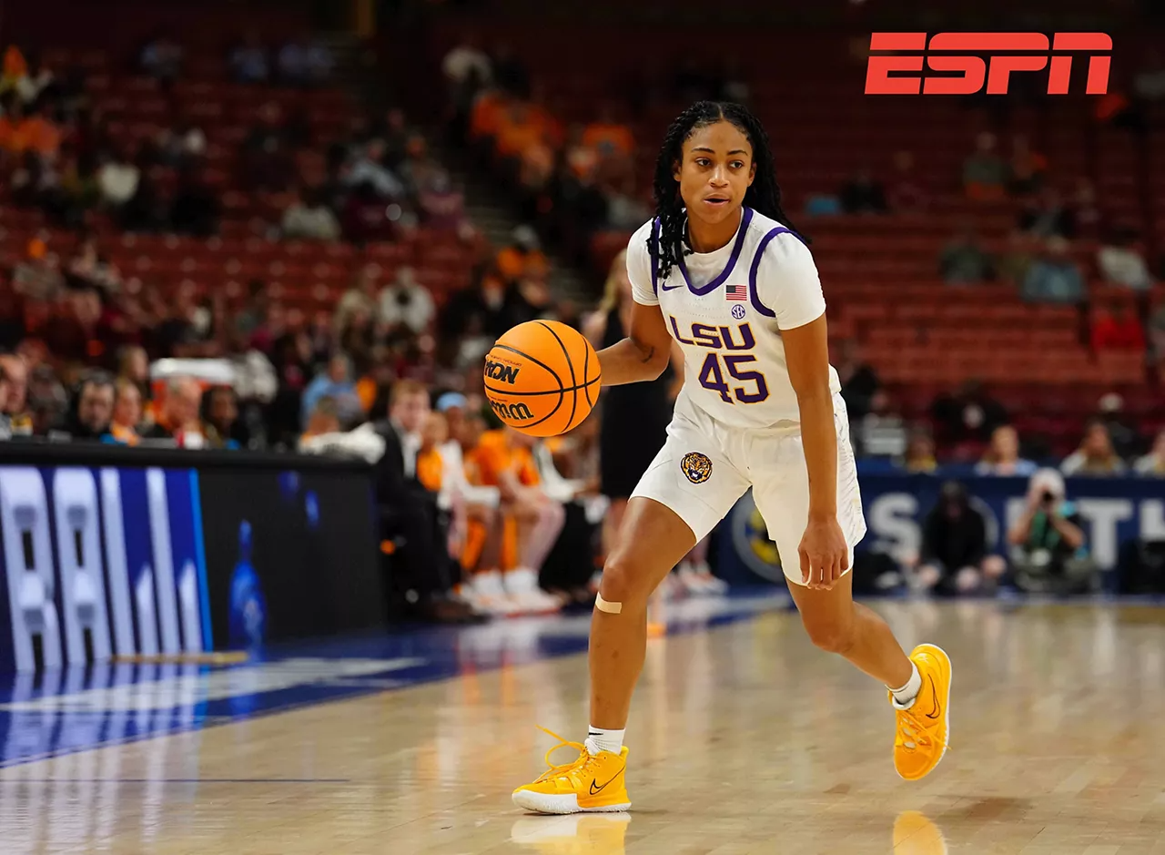 An image of an LSU women's basketball player courtesy of ESPN