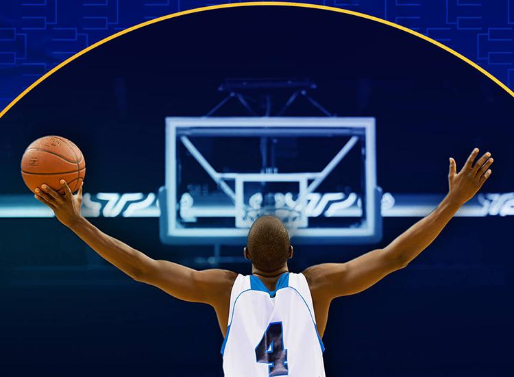 Promotional art for the NCAA Men’s Basketball Tournament on Sling