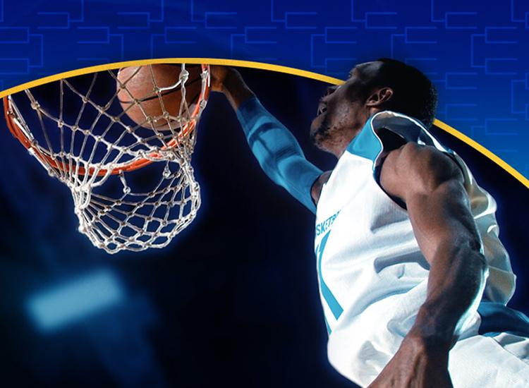 Promotional art for the NCAA Men’s Basketball Tournament on Sling