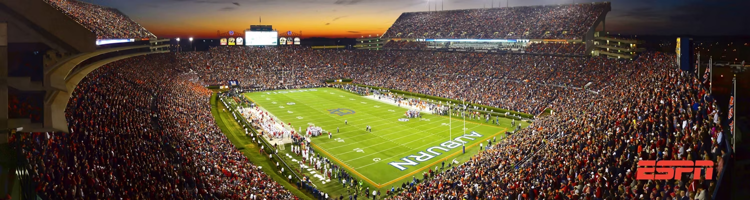 An image of Jordan Hare Stadium courtesy of ESPN