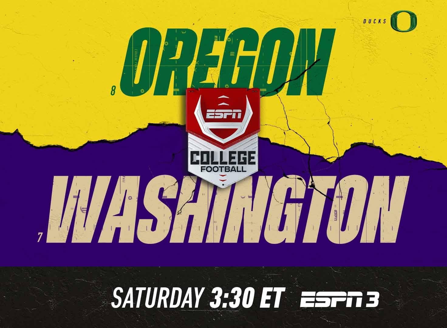 Promotional art for Oregon-Washington on ESPN