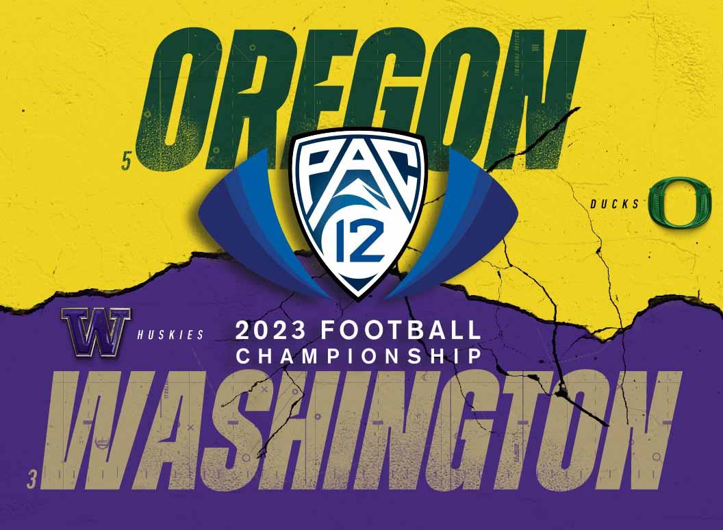 Promotional art for the Pac-12 Championship on ESPN