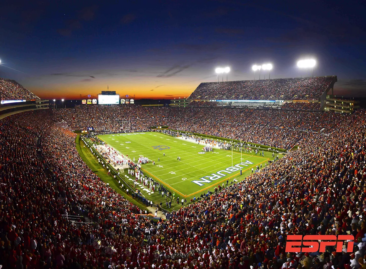 An image of Jordan Hare Stadium courtesy of ESPN