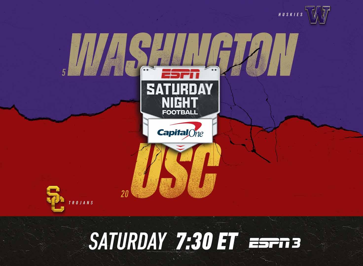 Promotional art for USC-Washington on ESPN