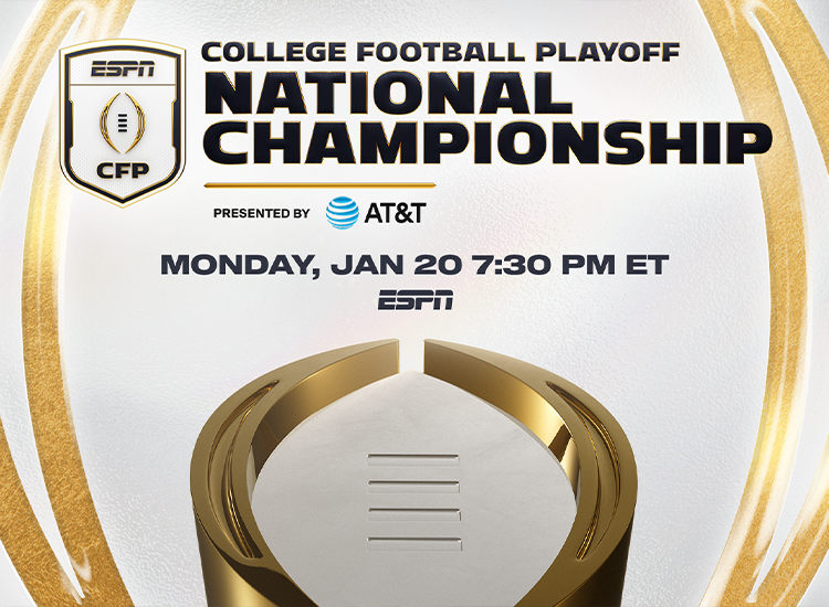 Promotional art for the College Football Playoffs on Sling TV