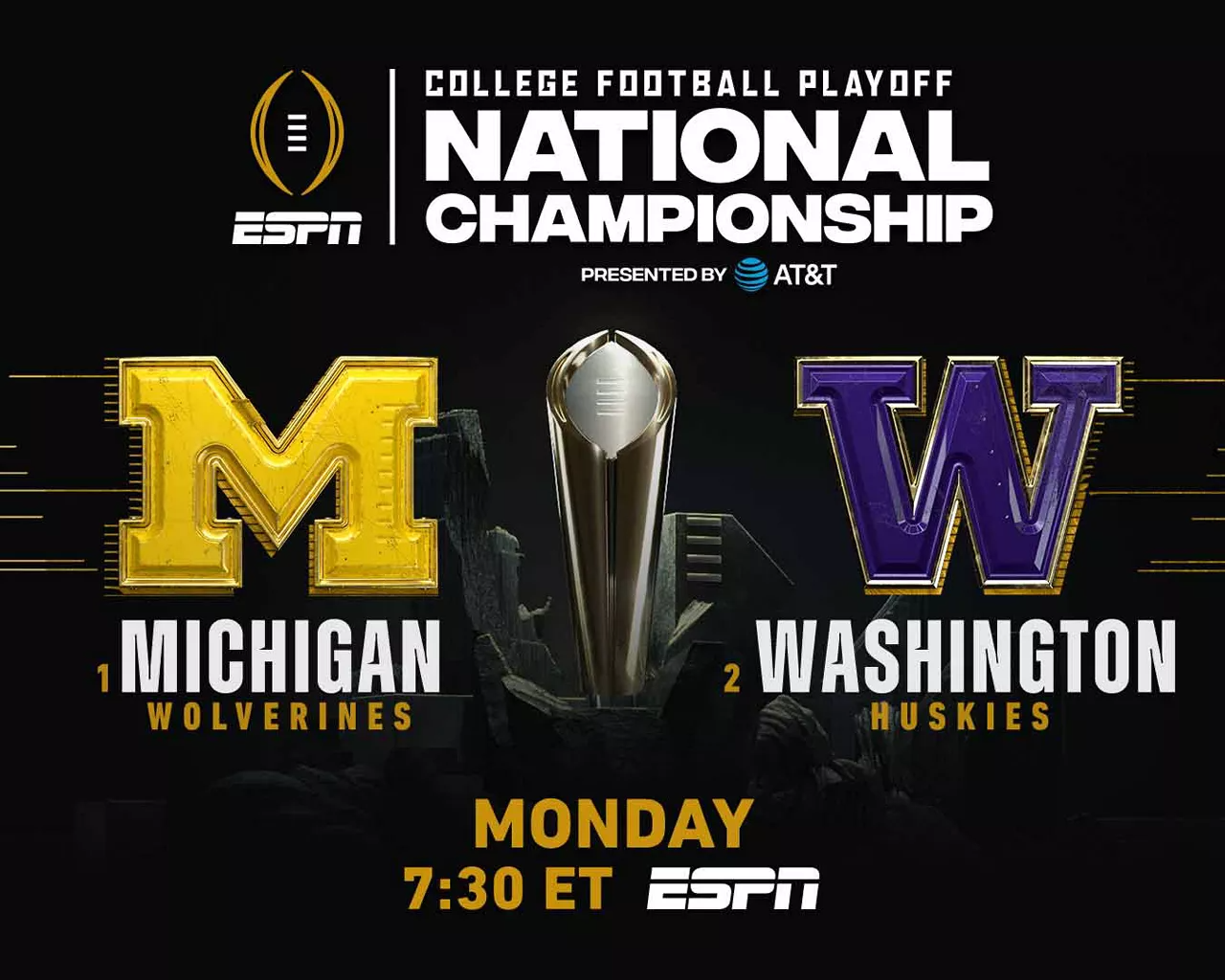 Key art of the College Football National Championship on ESPN