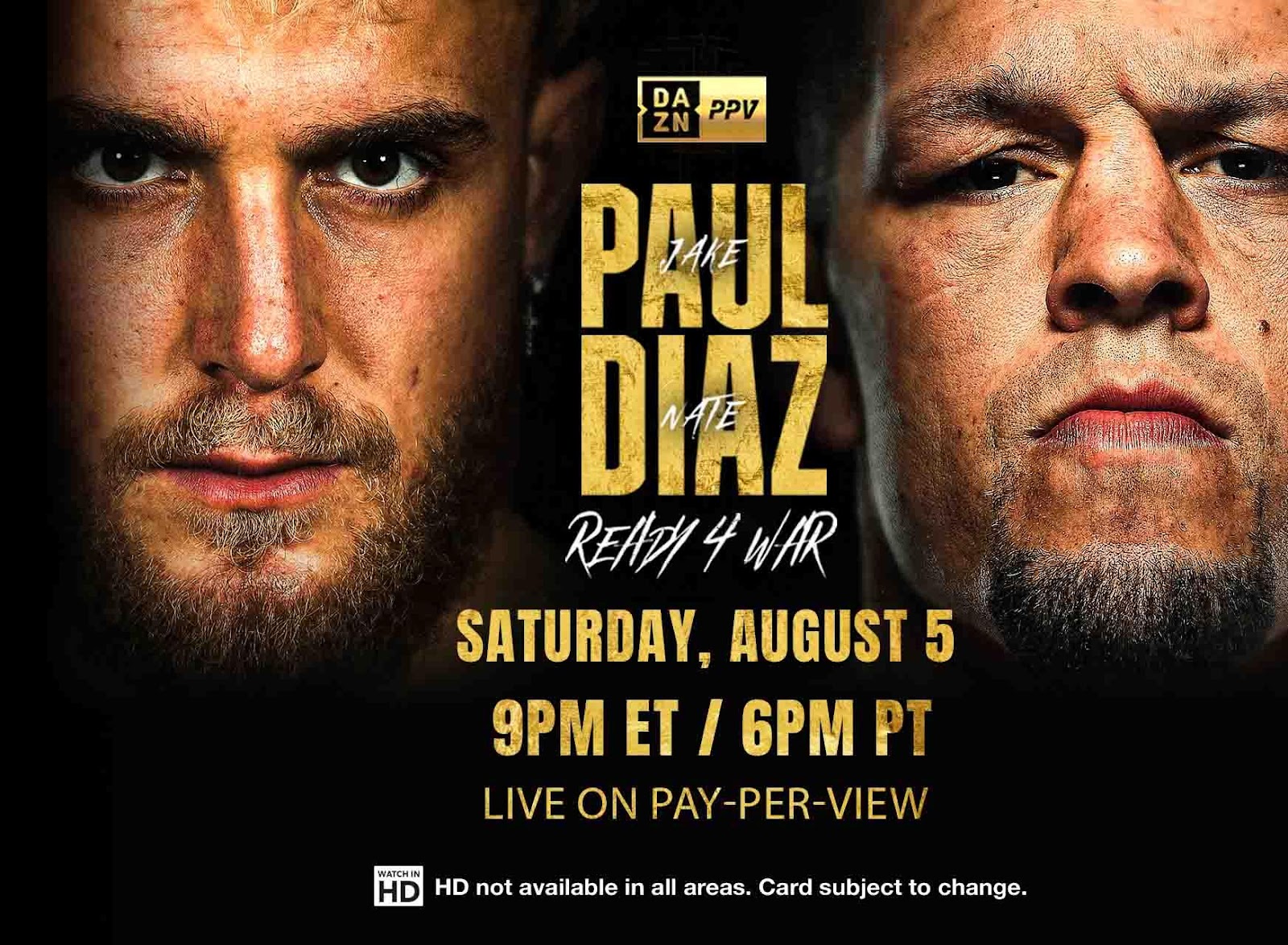 Promotional art for Jake Paul vs. Nate Diaz