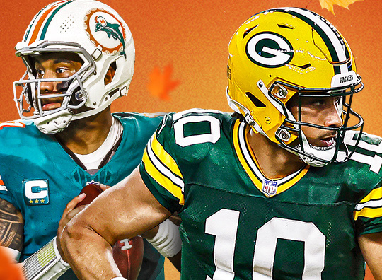 Art for Dolphins vs Packers on Thanksgiving on NBC