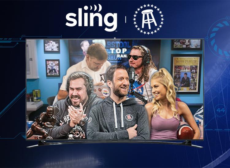 Promotional art for the Barstool Sports Channel on Sling TV