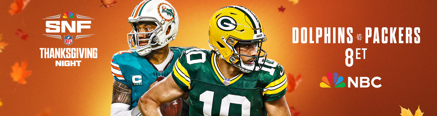 Art for Dolphins vs Packers on Thanksgiving on NBC