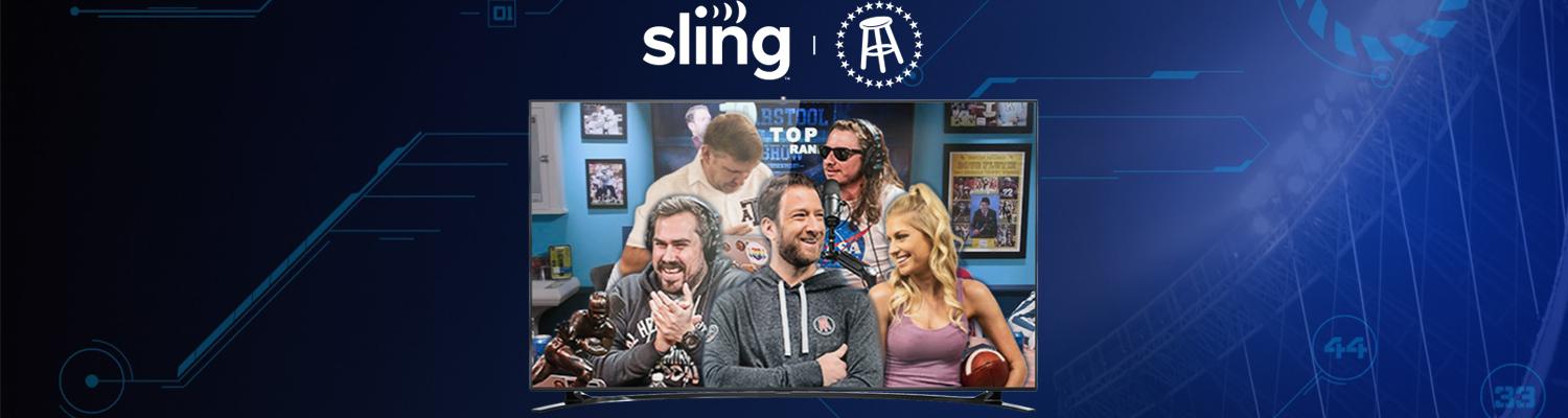 Promotional art for the Barstool Sports Channel on Sling TV