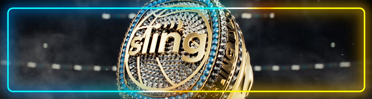 A promotional image for the NBA Playoffs on Sling