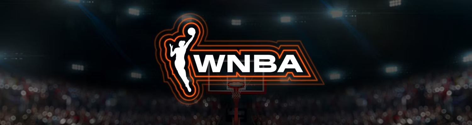 Art featuring a stylized version of the WNBA logo