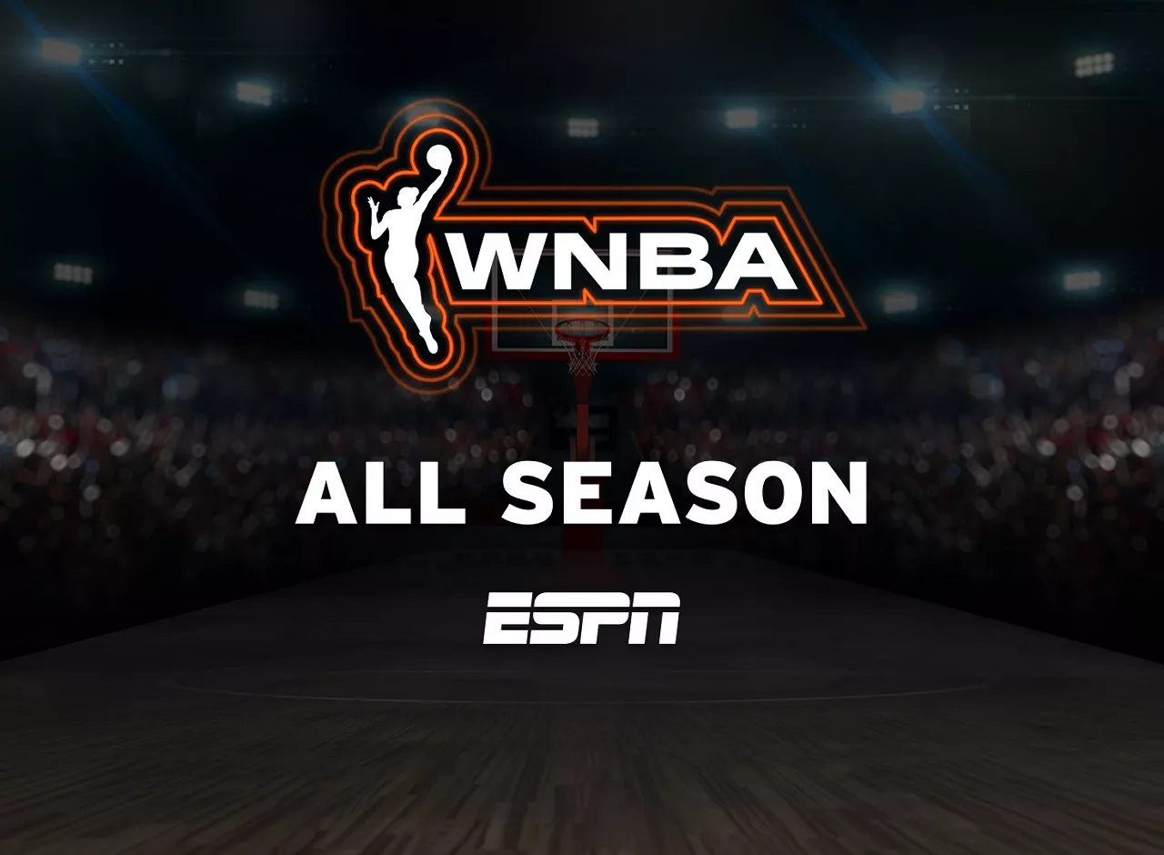 Art featuring a stylized version of the WNBA logo