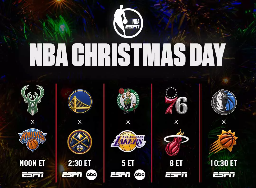 Promotional art for the NBA on Christmas Day