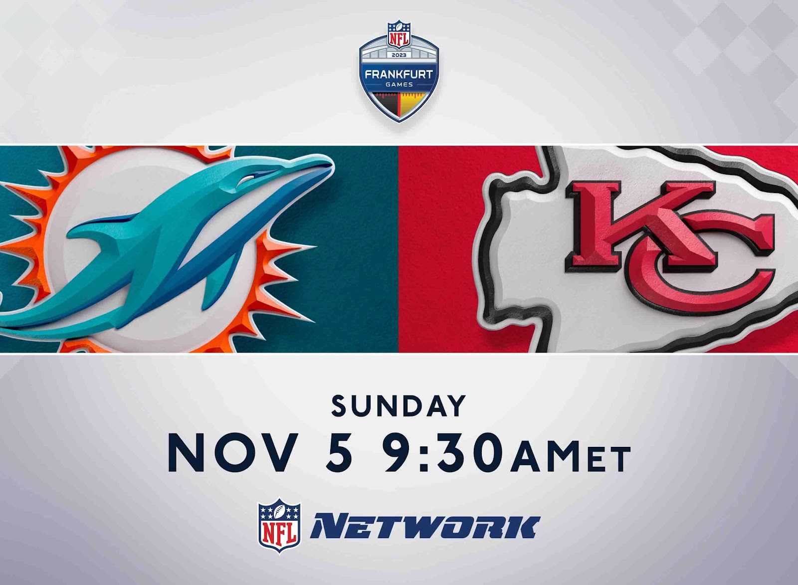 Promotional art for Chiefs-Dolphins on NFL Network