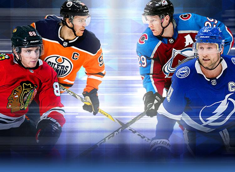 A promo image for NHL hockey from NBC Sports