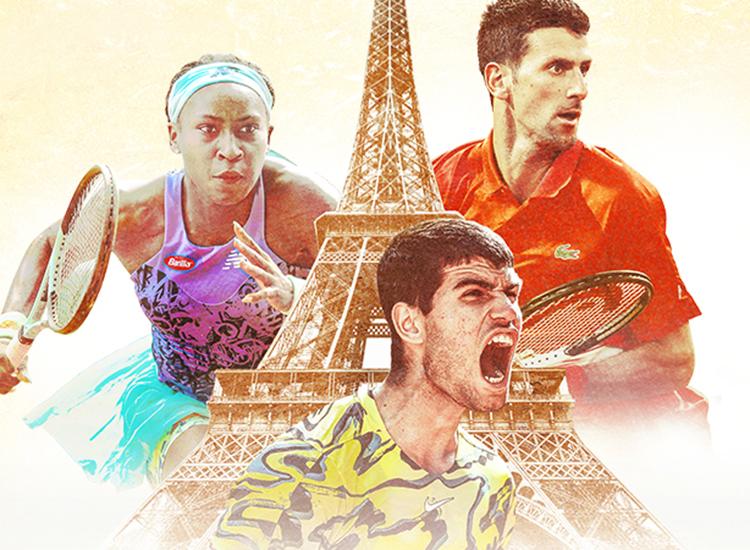 Promotional art for the 2023 French Open on NBC