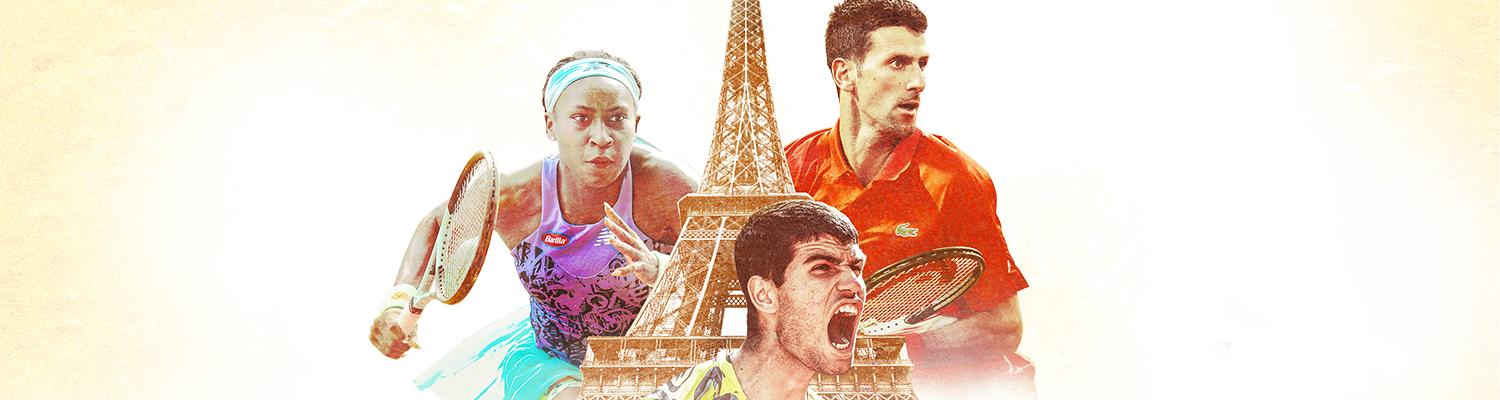 Promotional art for the 2023 French Open on NBC